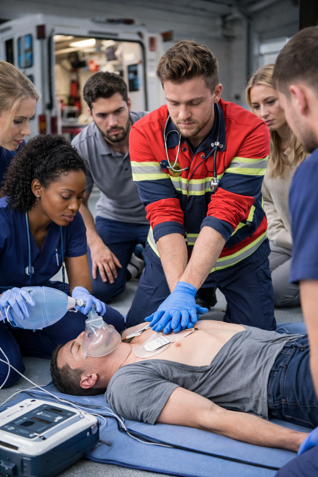 Équipe en formation de secourisme