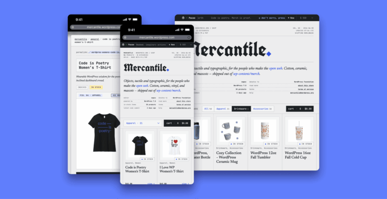 WordPress.org blog: Browse the New Mercantile Swag Store